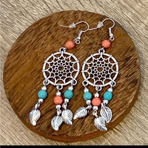 New Dreamcatcher Feather Beaded Dangling Earrings